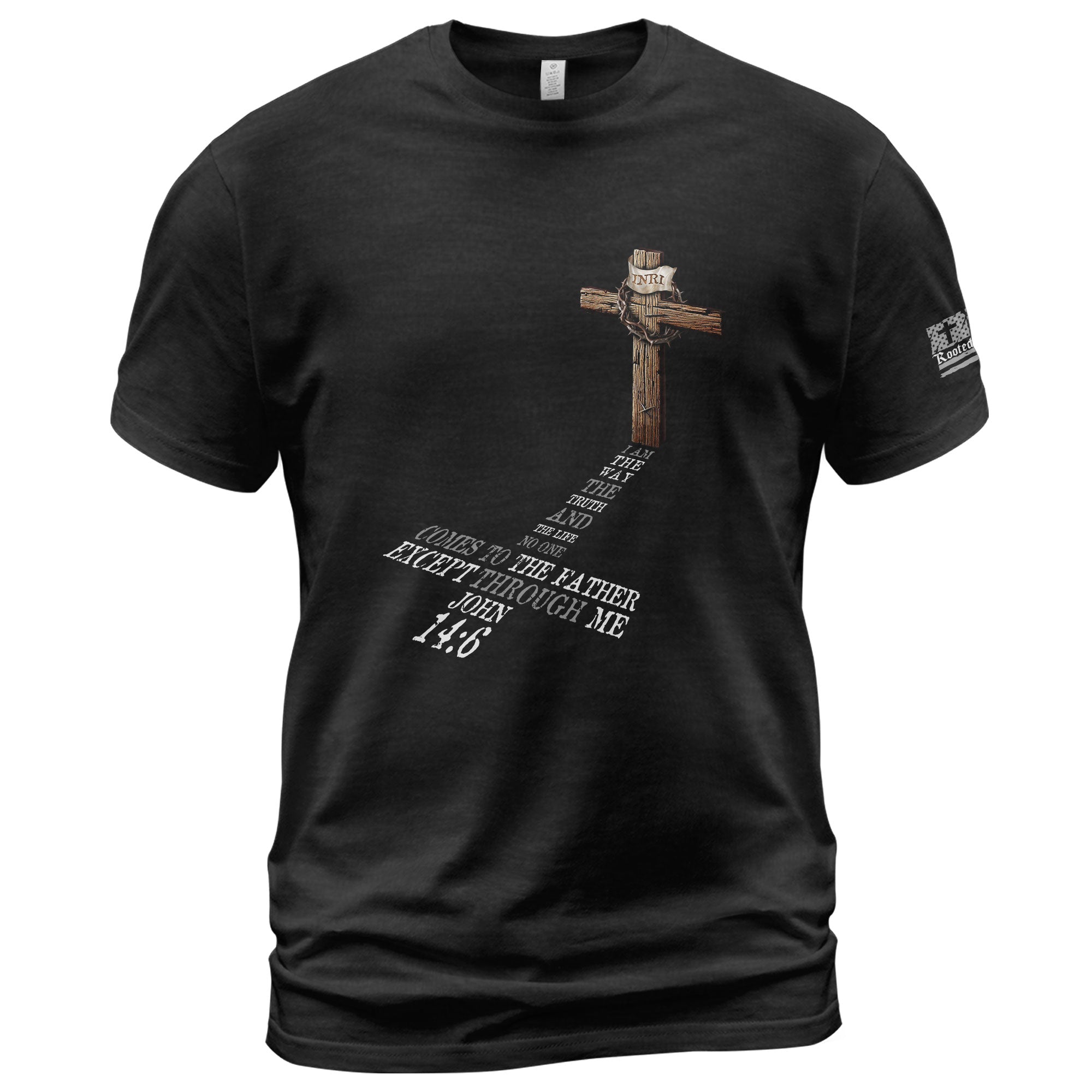 INRI Cross John 14:6 - Christian Tee Shirts, Christian Shirts for Men - Rust Field Wear