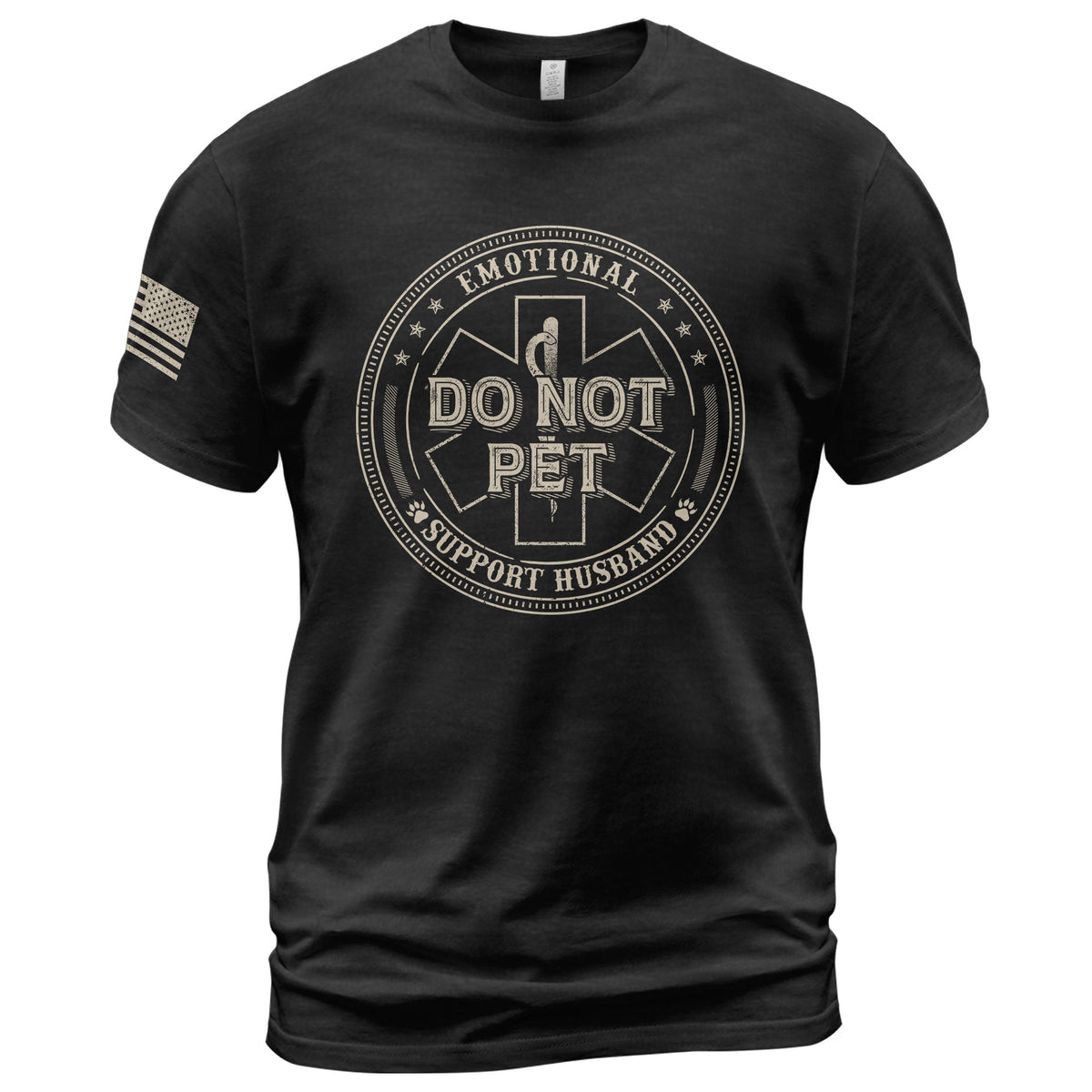 Funny Do Not Pet Support Husband Emblem Graphic Tee Shirt Casual Apparel Top Clothing