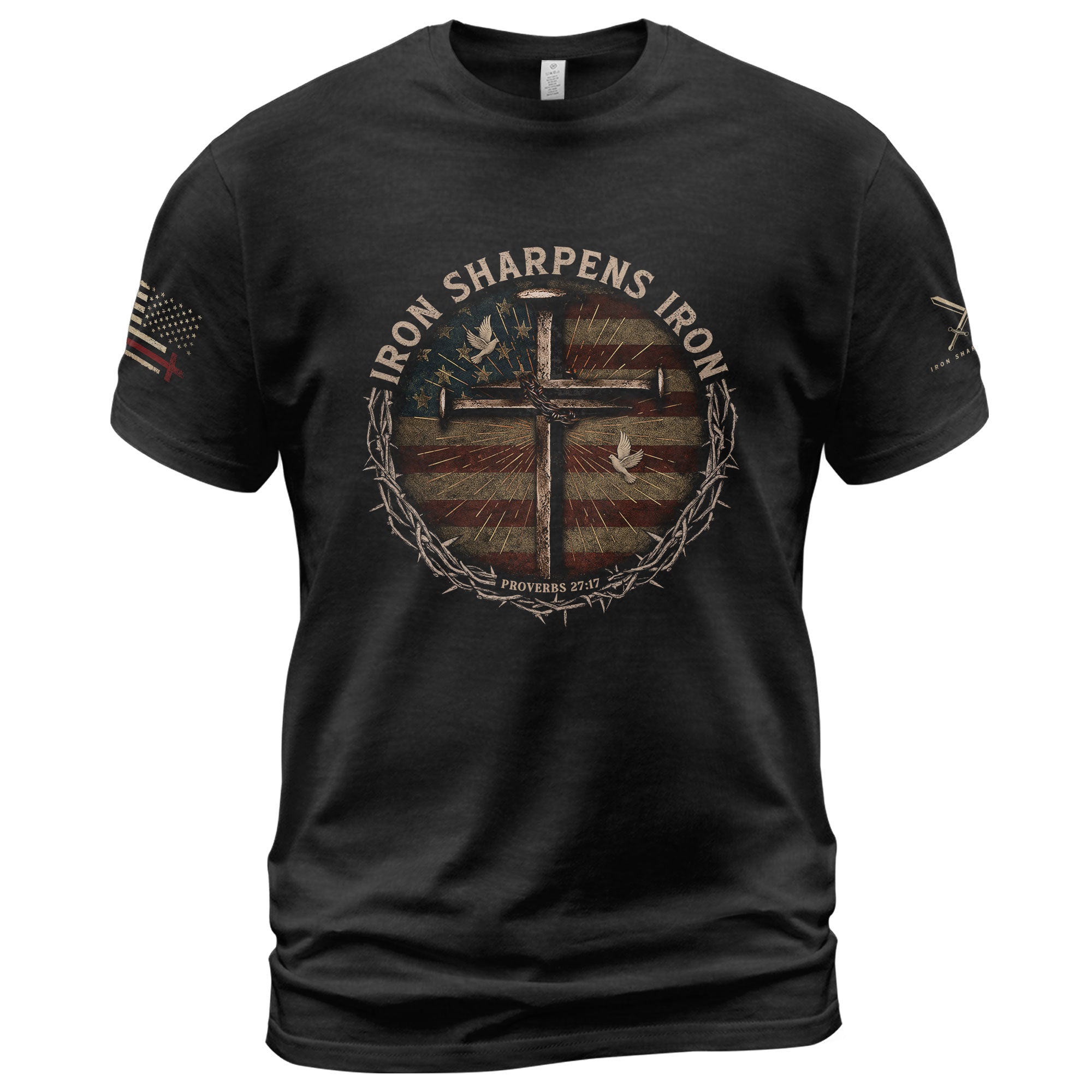 Iron Sharpens Iron - Christian Shirts for Men, Faith Based Christian Tee Shirts - Rust Field Wear