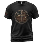 JESUS The One Way Forward - Christian Shirts for Men, Faith Based Christian Tee Shirts - Rust Field Wear