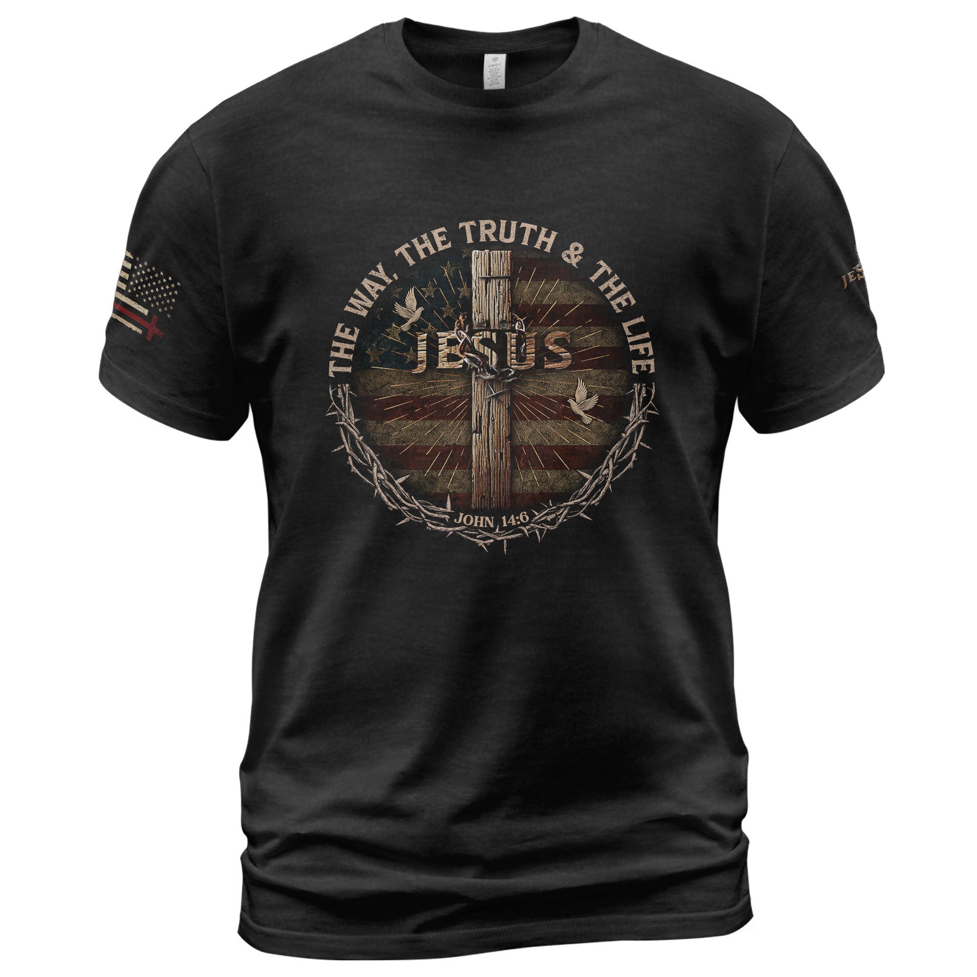 JESUS The One Way Forward - Christian Shirts for Men, Faith Based Christian Tee Shirts - Rust Field Wear
