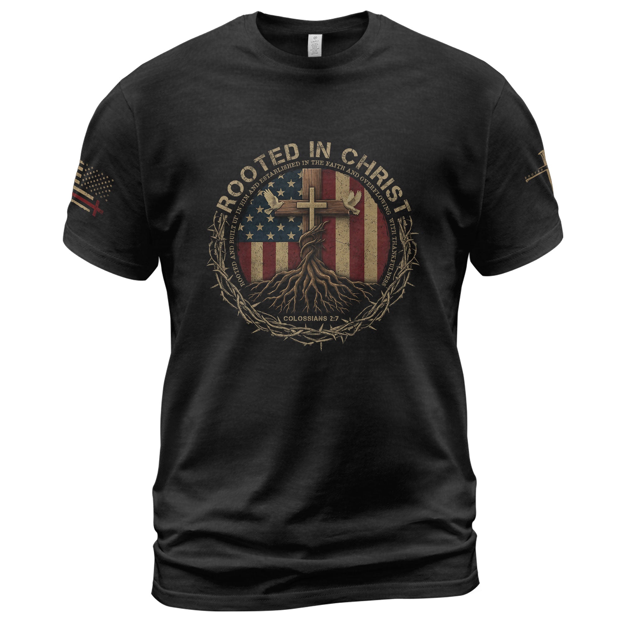 Planted with Purpose Rooted in Christ - Christian Tee Shirts, Christian Shirts for Men - Rust Field Wear