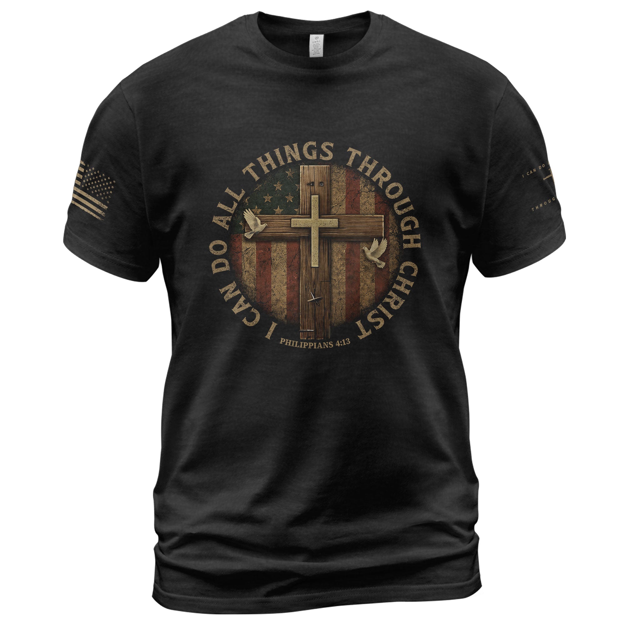 Christian Shirts for Men - I Can Do All Things Christian Philippians 4:13, Christian Tee Shirts - Rust Field Wear