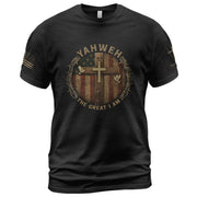 Christian Tee Shirts, YAHWEH The Great I AM - Christian Shirts for Men - Rust Field Wear