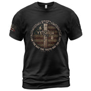 Faith Based Christian Tee Shirts, Yeshua The Only Way (John 14:6) - Christian Shirts for Men - Rust Field Wear