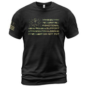 Sarcastic Emotional Support Husband Do Not Pet Camo Flag Tee Shirt Cotton Apparel