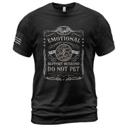 Amusing Emotional Support Husband Do Not Pet Eagle Star Tee Shirt Cotton Apparel