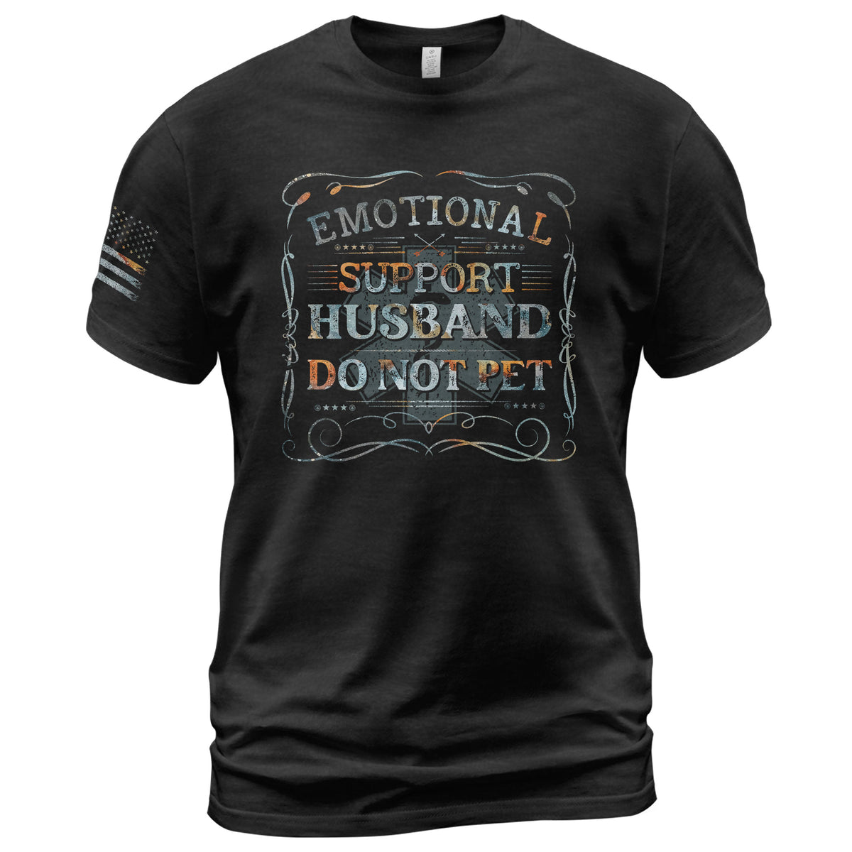 Emotional Support Husband Do Not Pet Sarcastic Graphic Tee Shirt Casual Cotton Top