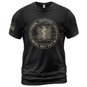 Emotional Support Husband Do Not Pet Star Crest Graphic Tee Shirt Casual Cotton Top