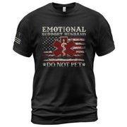 Emotional Support Husband Do Not Pet American Flag Graphic Tee Shirt Cotton Apparel