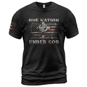 Christian Shirts for Men - One Nation Under God Christian American Flag, Christian Tee Shirts - Rust Field Wear