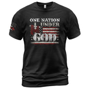 One Nation Under God Cross and American Flag, Christian Shirts for Men - Christian Tee Shirts - Rust Field Wear