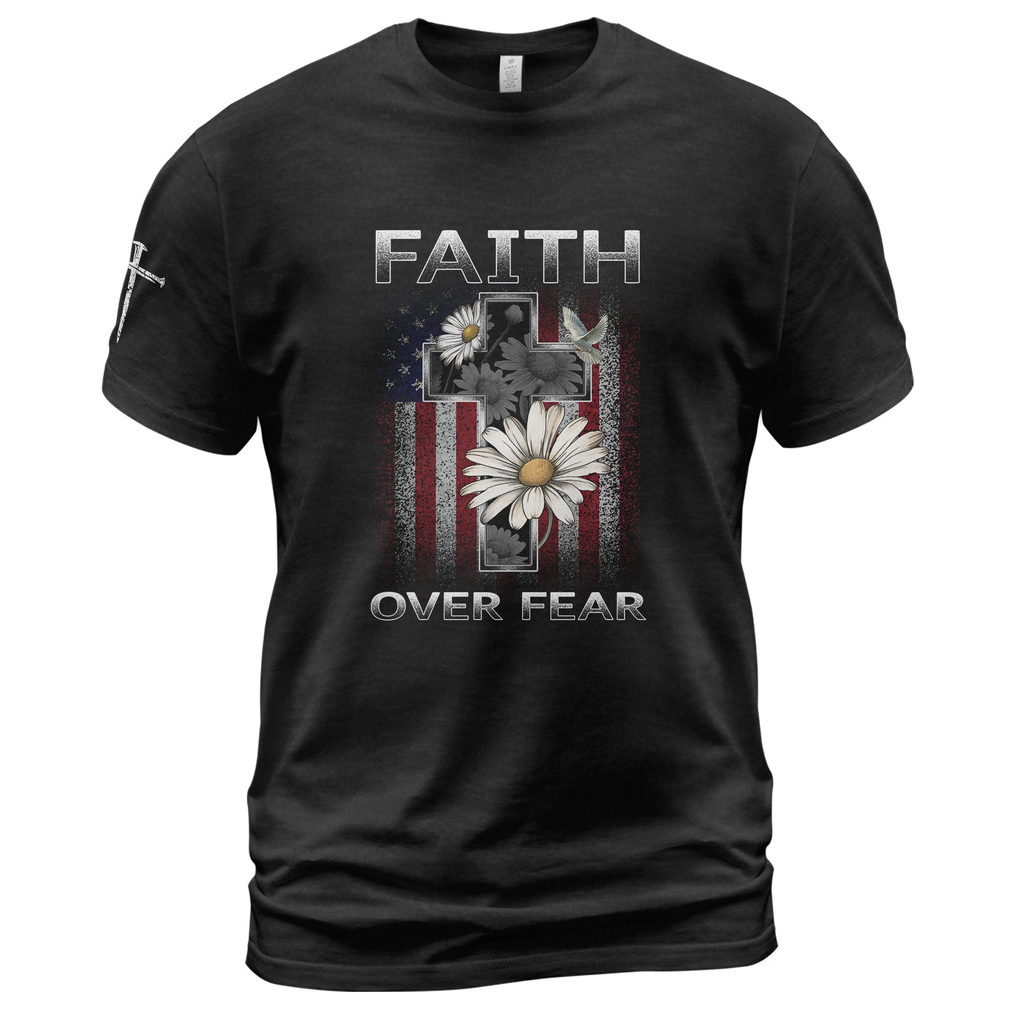 Faith Over Fear Christian Floral - Christian Tee Shirts, Christian Shirts for Men - Rust Field Wear
