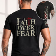 Faith Over Fear Christian Strength, Christian Tee Shirts - Faith Shirts for Men - Rust Field Wear
