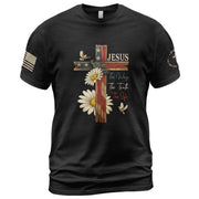 Faith Over Fear Psalm 118:6 Cross and Flag Christian Vintage - Christian Shirts for Men, Faith Based Christian Tee Shirts - Rust Field Wear