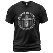 Jesus Is King Lion Cross Christian - Christian Tee Shirts, Christian Shirts for Men - Rust Field Wear