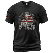 Faith Over Fear Psalm 118:6 American Flag Design, Christian Shirts for Men - Christian Tee Shirts - Rust Field Wear