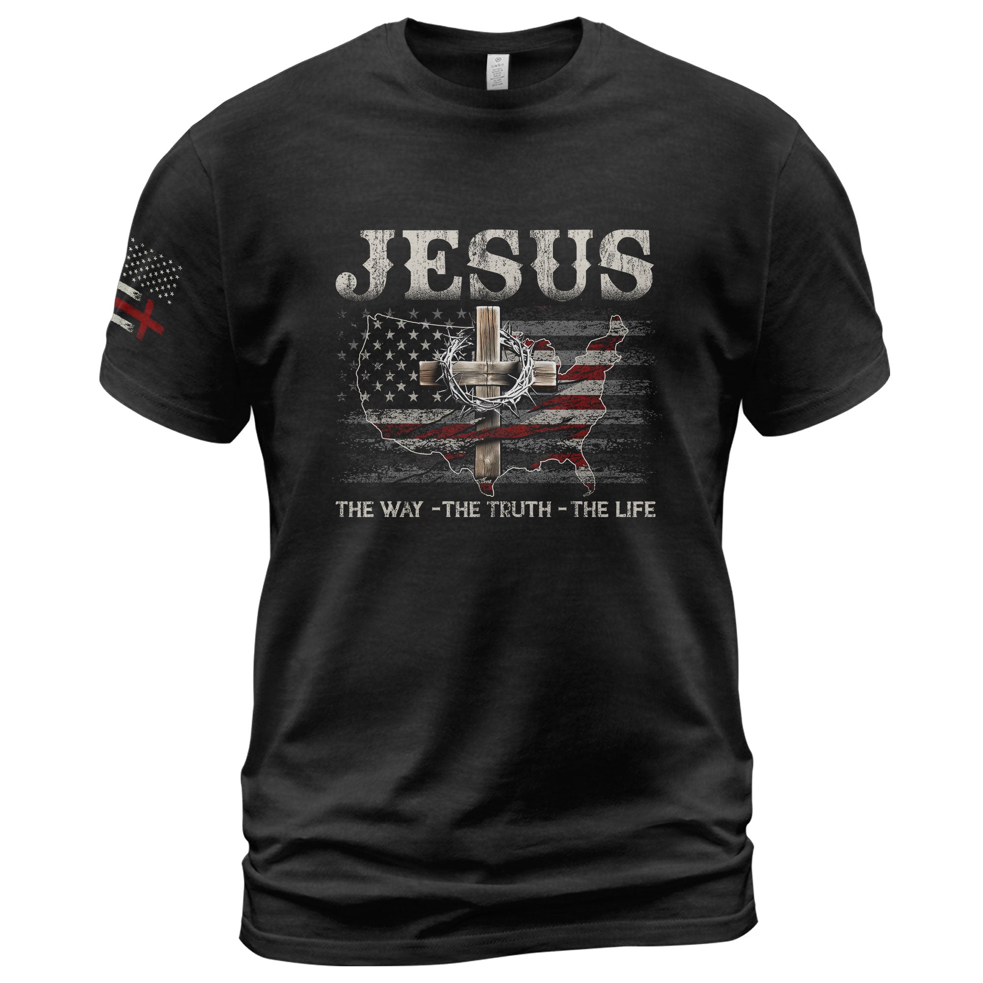 Jesus The Way, The Truth, The Life USA Christian, Christian Shirts for Men - Christian Tee Shirts - Rust Field Wear