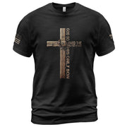 God So Loved John 3:16 Cross with Crown of Thorns - Christian Shirts for Men, Faith Based Christian Tee Shirts - Rust Field Wear