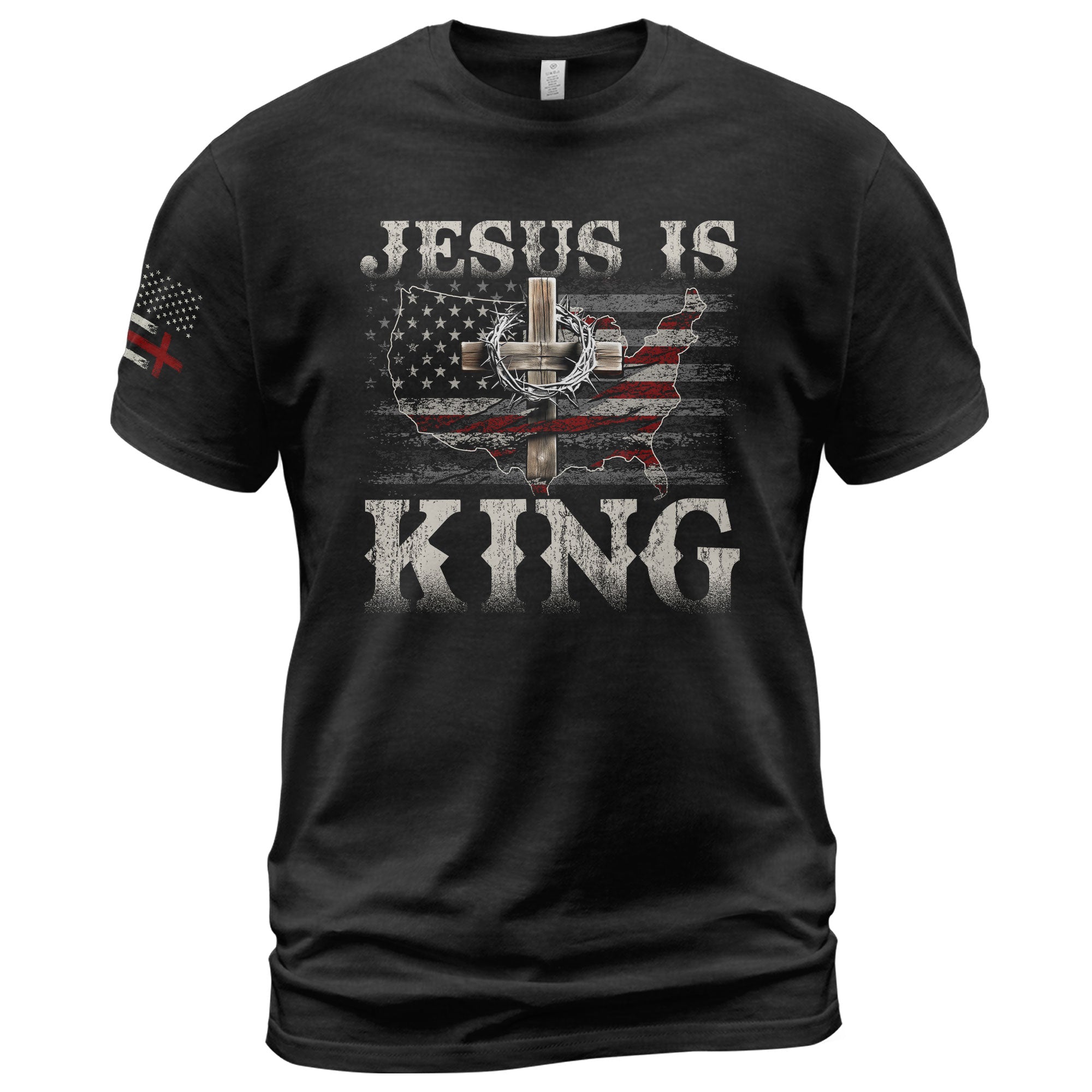 Christian Shirts for Men, Jesus Is King Crown Him with Every Step - Christian Tee Shirts - Rust Field Wear