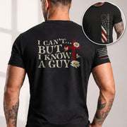 I Can’t But I Know a Guy , Christian Cross and American Flag - Christian Shirts for Men, Faith Based Christian Tee Shirts - Rust Field Wear