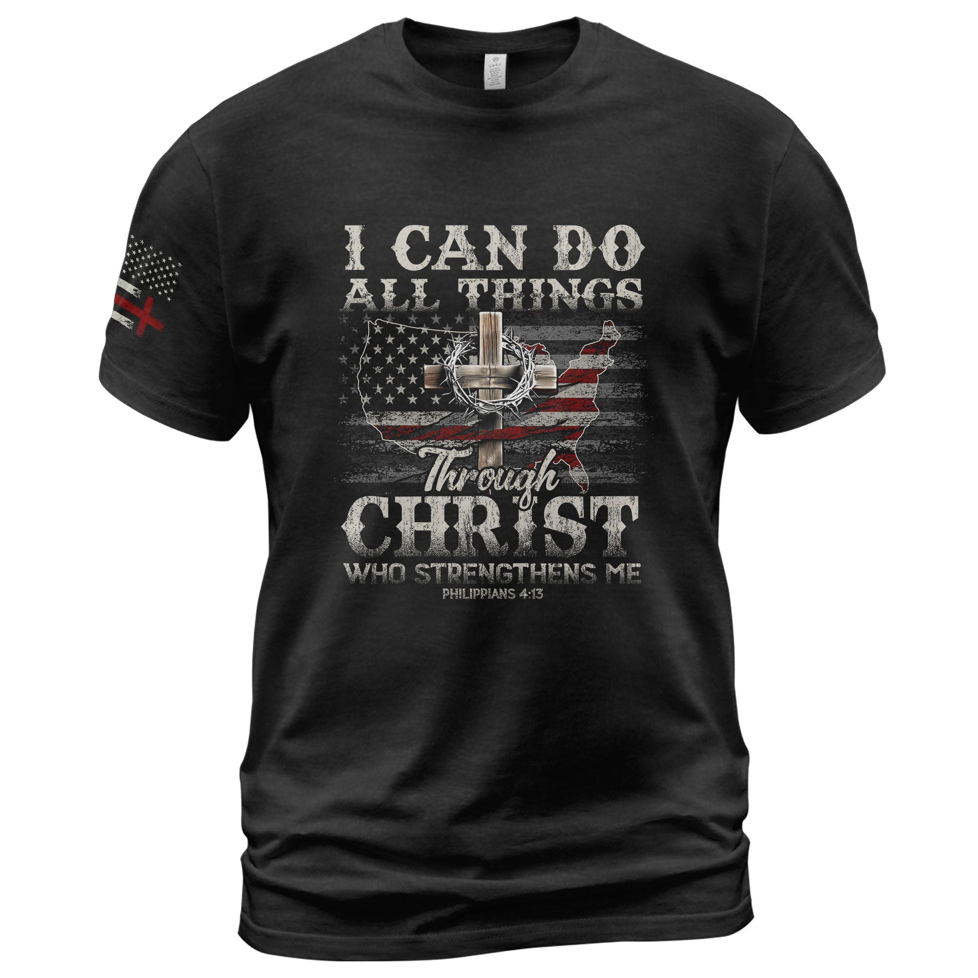 Christian Shirts for Men, I Can Do All Things Philippians 4:13 USA Christian - Christian Tee Shirts - Rust Field Wear