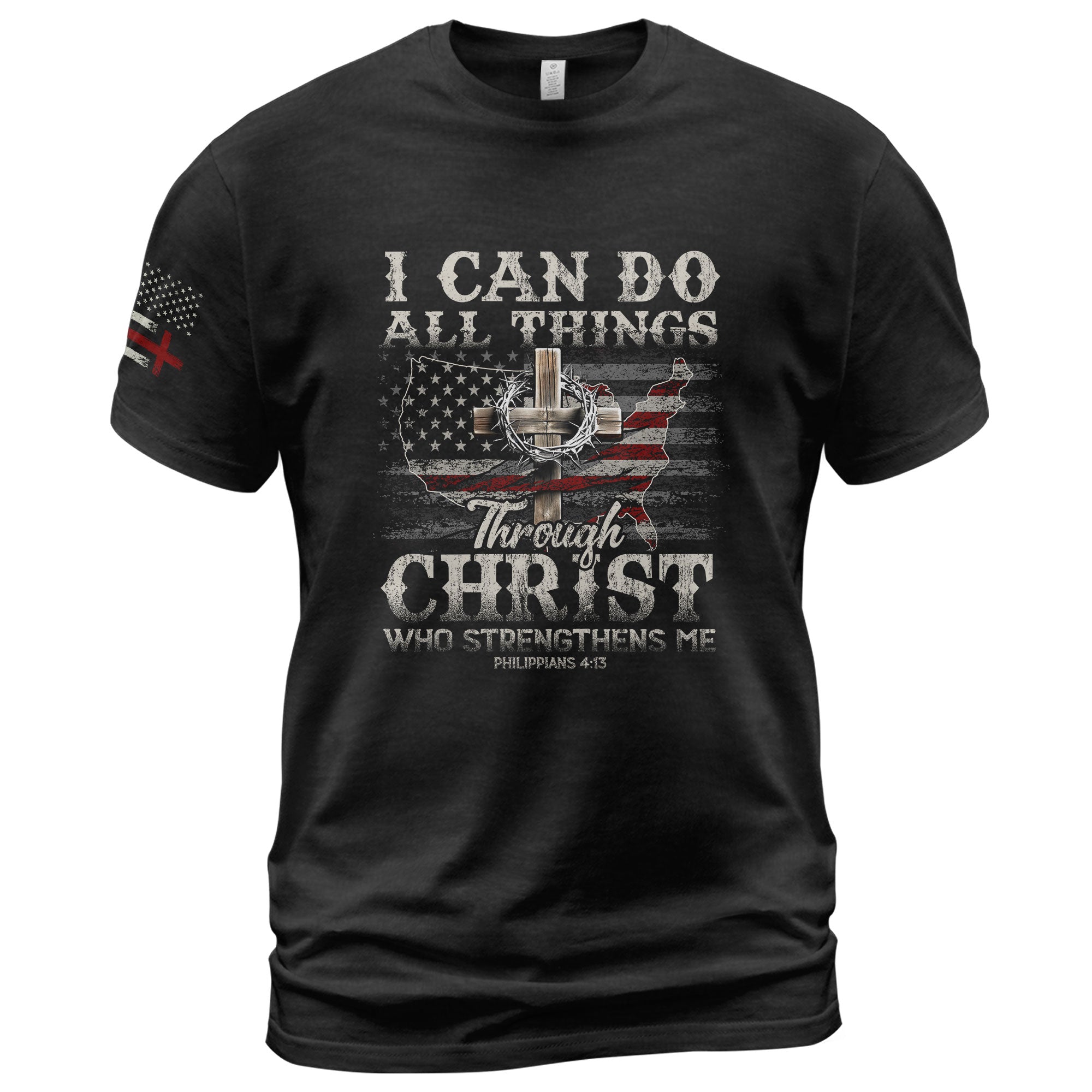 Christian Shirts for Men, I Can Do All Things Philippians 4:13 USA Christian - Christian Tee Shirts - Rust Field Wear