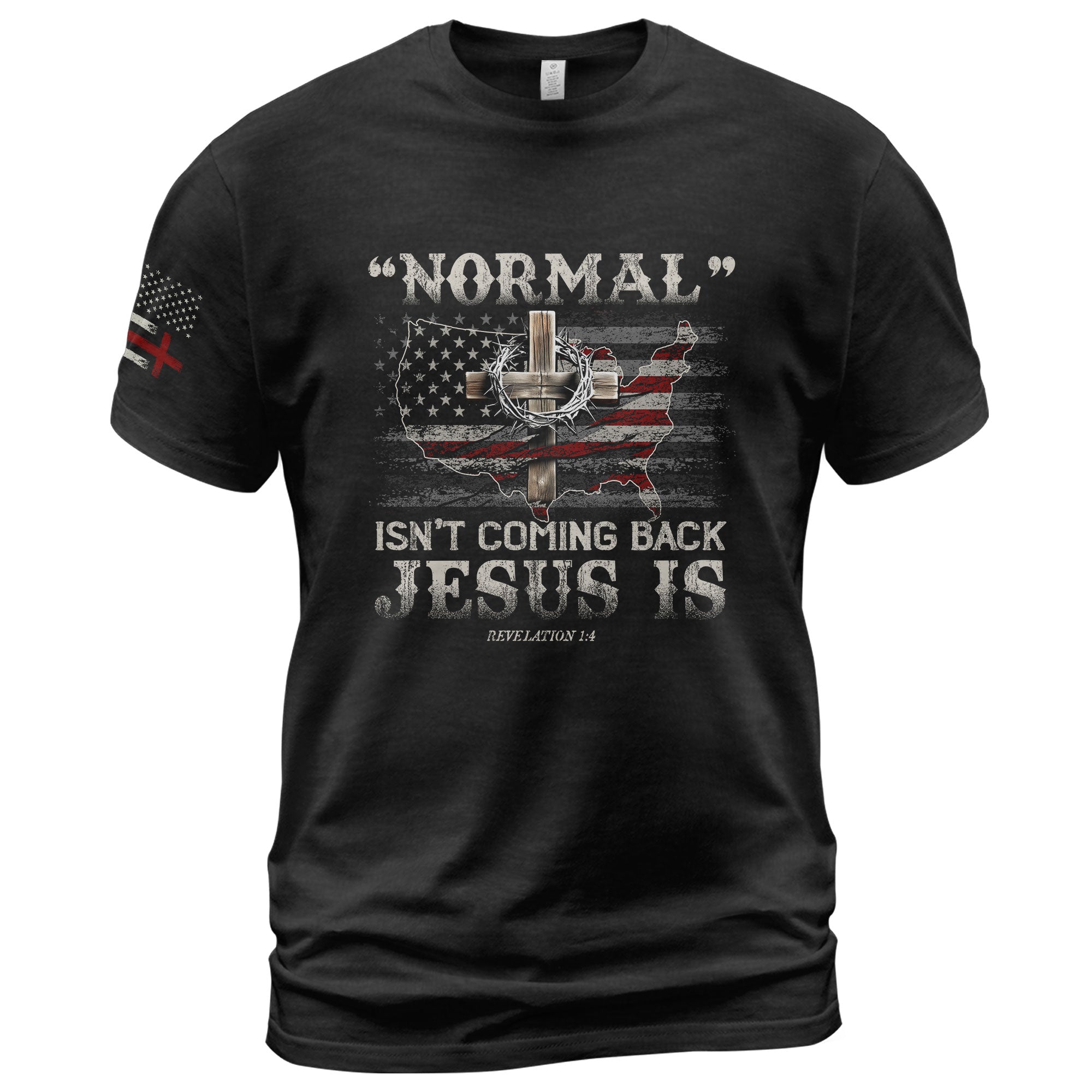 Jesus Is Coming Back Revelation 1:4 USA Christian, Christian Tee Shirts - Faith Shirts for Men - Rust Field Wear