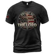 Christian Shirts for Men, Trust In The Lord Proverbs 3:5 6 Bible Verse Patriotic Christian - Christian Tee Shirts - Rust Field Wear