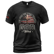 I've Read the Final Chapter God Wins American Flag Cross Christian - Christian Tee Shirts, Christian Shirts for Men - Rust Field Wear