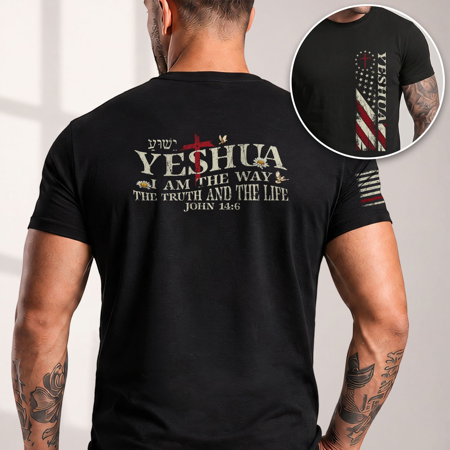 Yeshua The Way The Truth And The Life - Christian Shirts for Men, Faith Based Christian Tee Shirts - Rust Field Wear