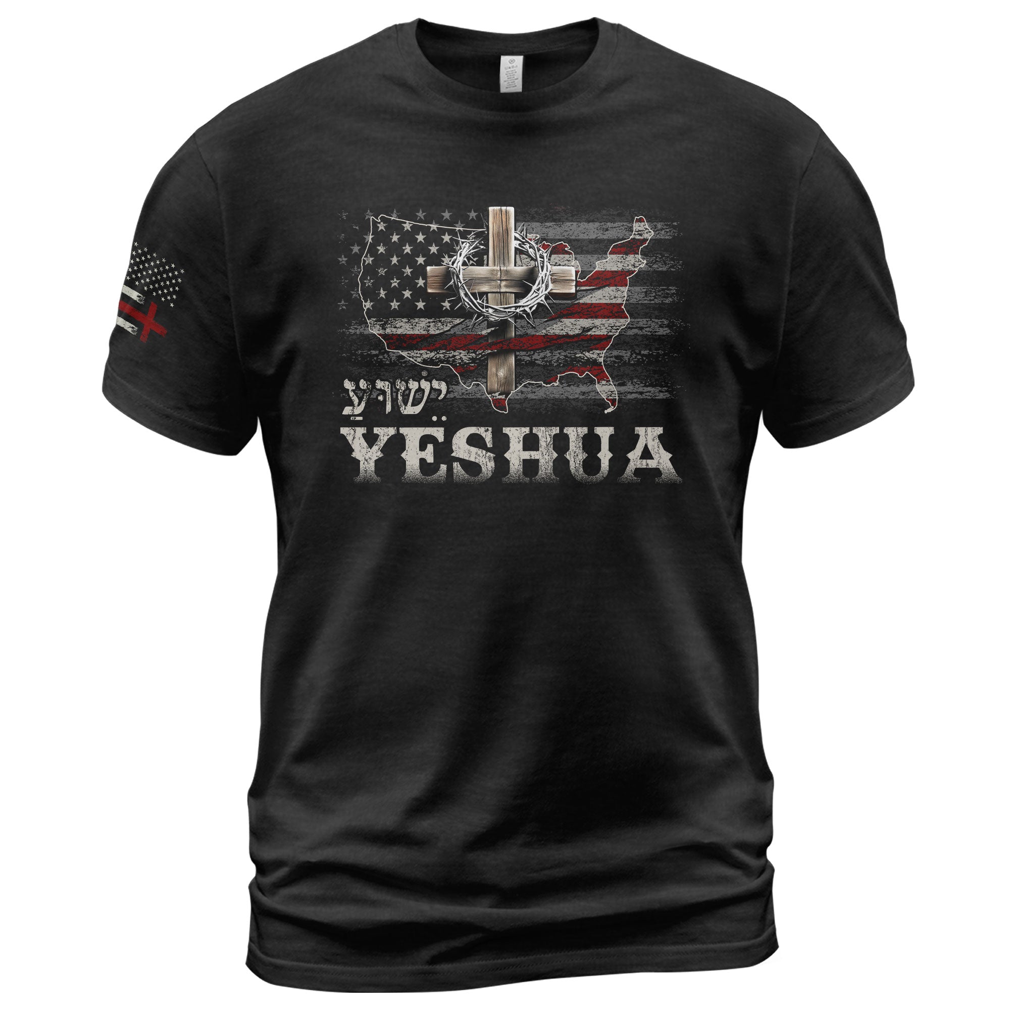 Yeshua Crown of Thorns Map, Christian Shirts for Men - Christian Tee Shirts - Rust Field Wear