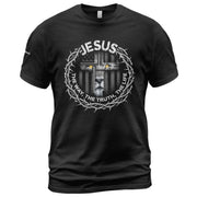 Jesus The Way The Truth The Life Crown of Thorns, Christian Tee Shirts - Faith Shirts for Men - Rust Field Wear