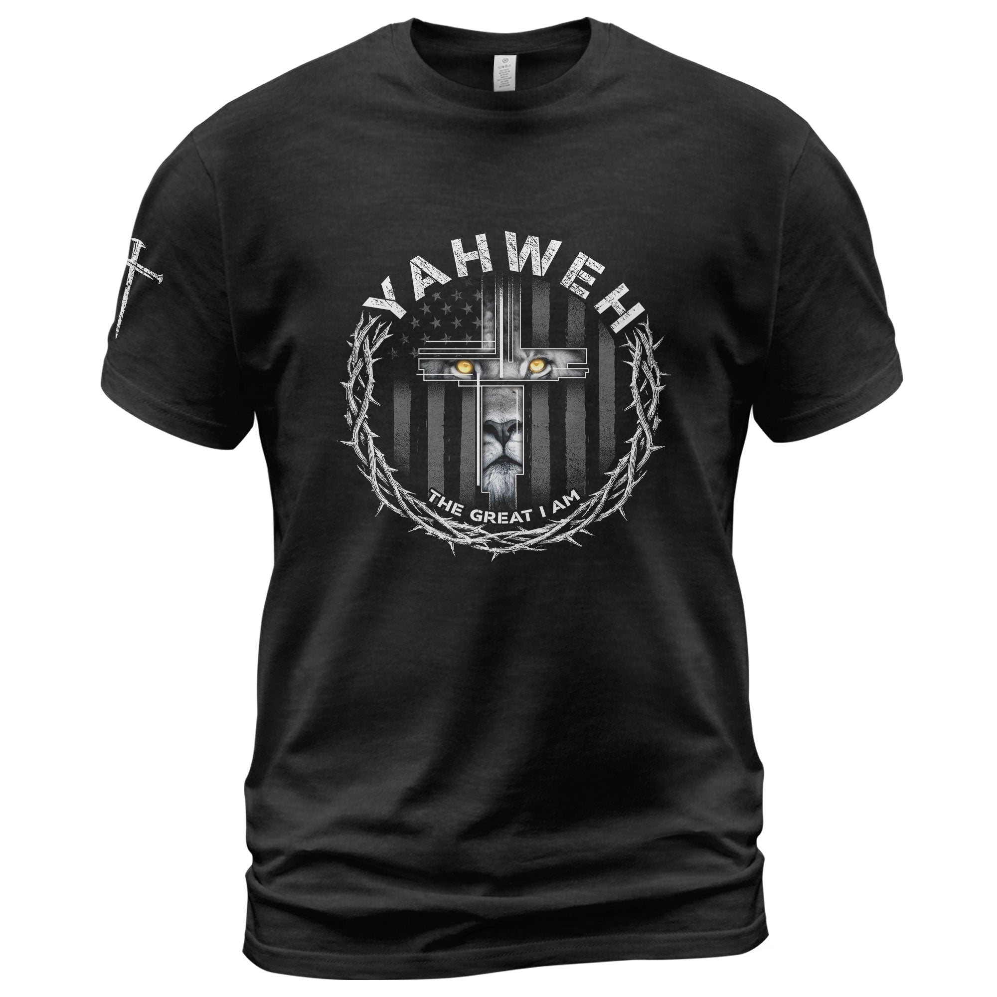 Yahweh The Great I Am Lion Cross Christian - Christian Tee Shirts, Christian Shirts for Men - Rust Field Wear