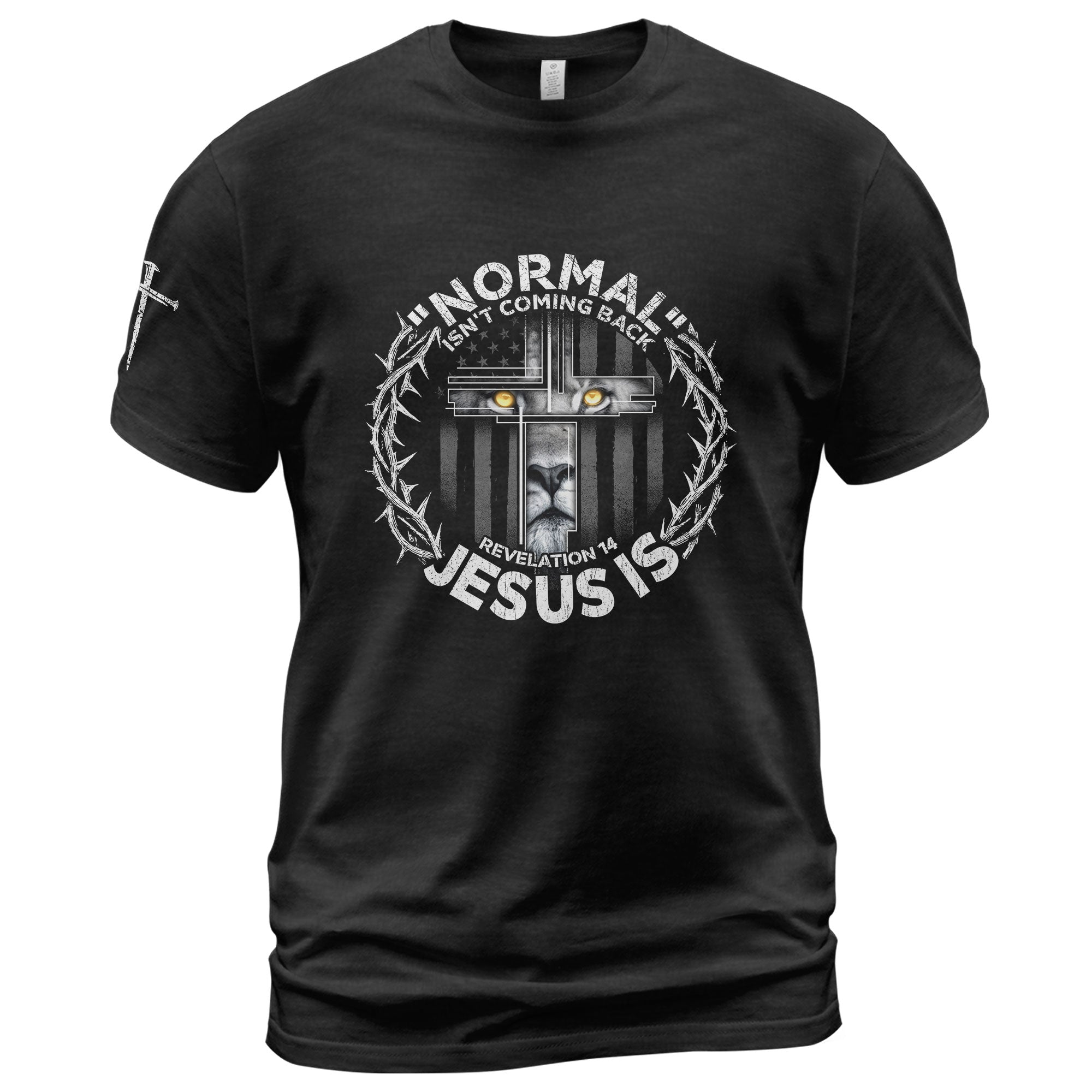 Christian Shirts for Men, Normal Isn’t Coming Back Jesus Is Lion Cross - Christian Tee Shirts - Rust Field Wear