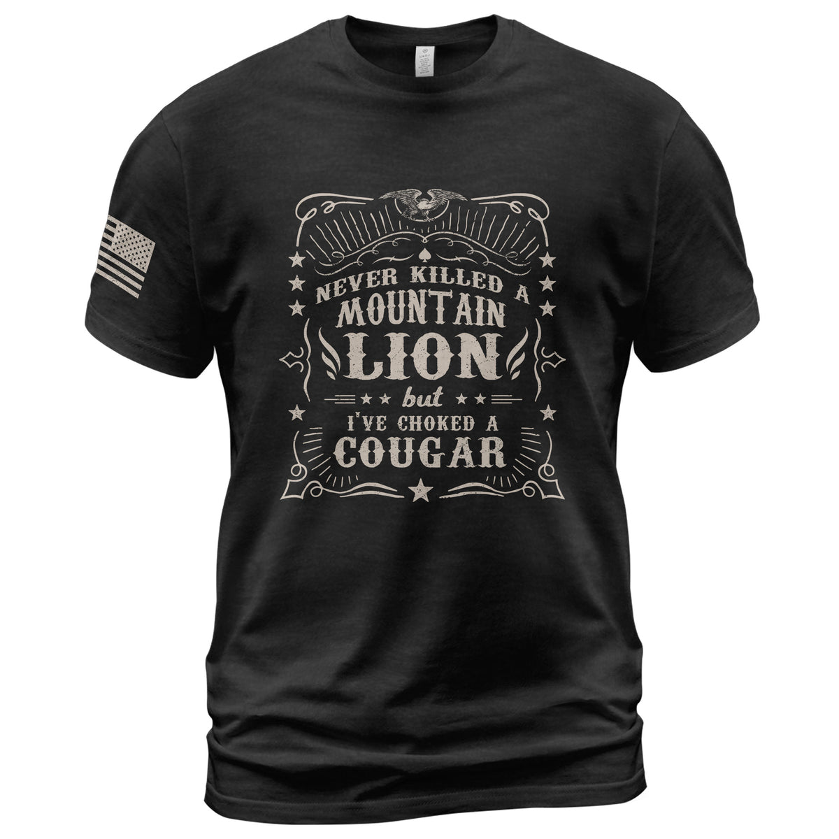Never Killed A Mountain Lion But Ive Choked A Cougar Vintage Graphic T-Shirt Tee