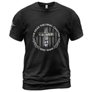 Christian Tee Shirts, God Wins Lion Cross Final Chapter Christian - Christian Shirts for Men - Rust Field Wear