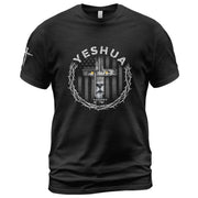 Yeshua Lion Cross Hebrew Crown Christian, Christian Shirts for Men - Christian Tee Shirts - Rust Field Wear