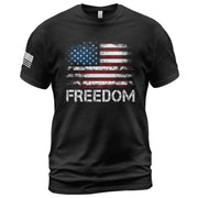 Freedom Shirts for Men, Freedom Distressed American Flag Bold Patriotic - Patriotic T Shirts - Rust Field Wear