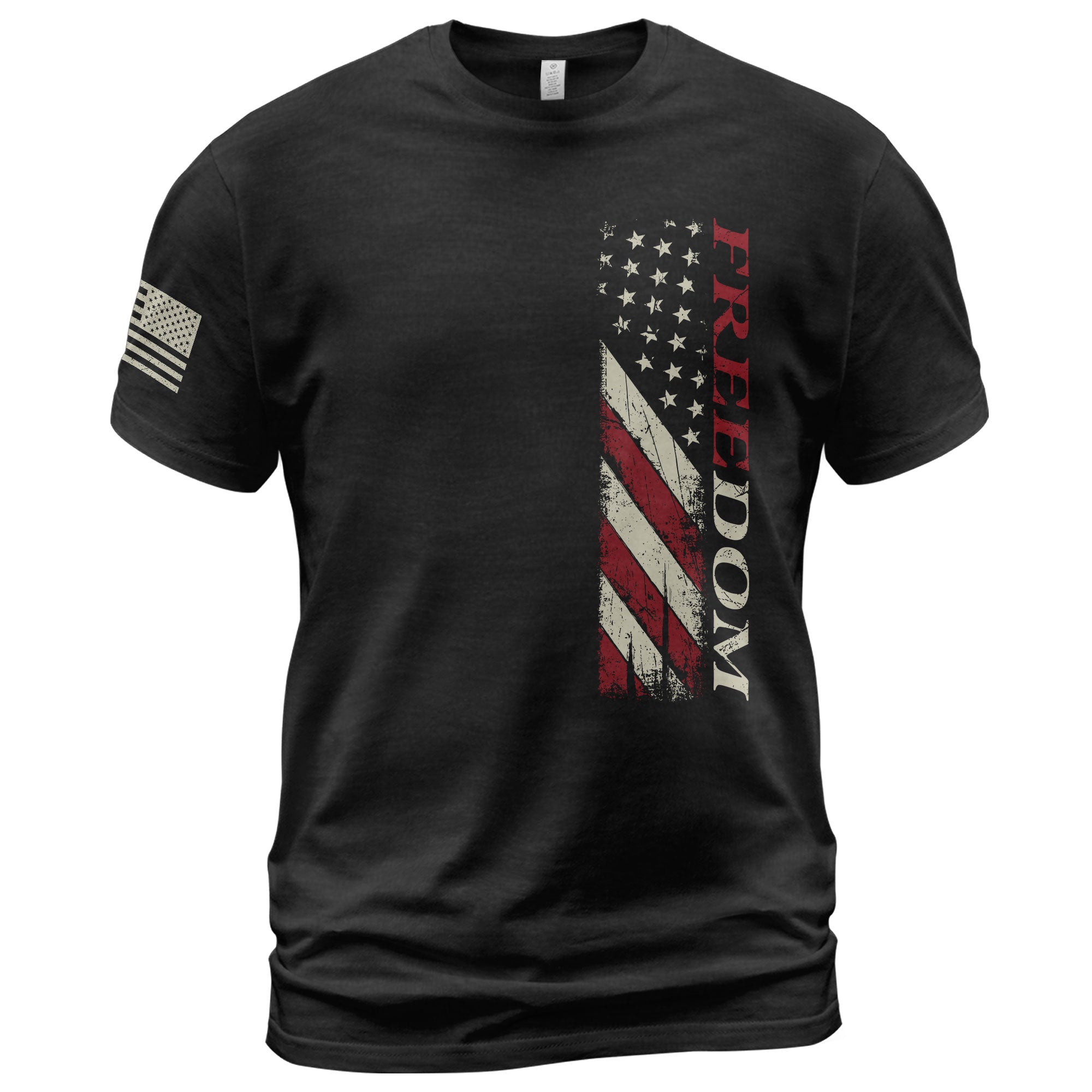 Freedom Vertical American Flag Patriotic Tribute, Patriotic T Shirts - Freedom Shirts for Men - Rust Field Wear