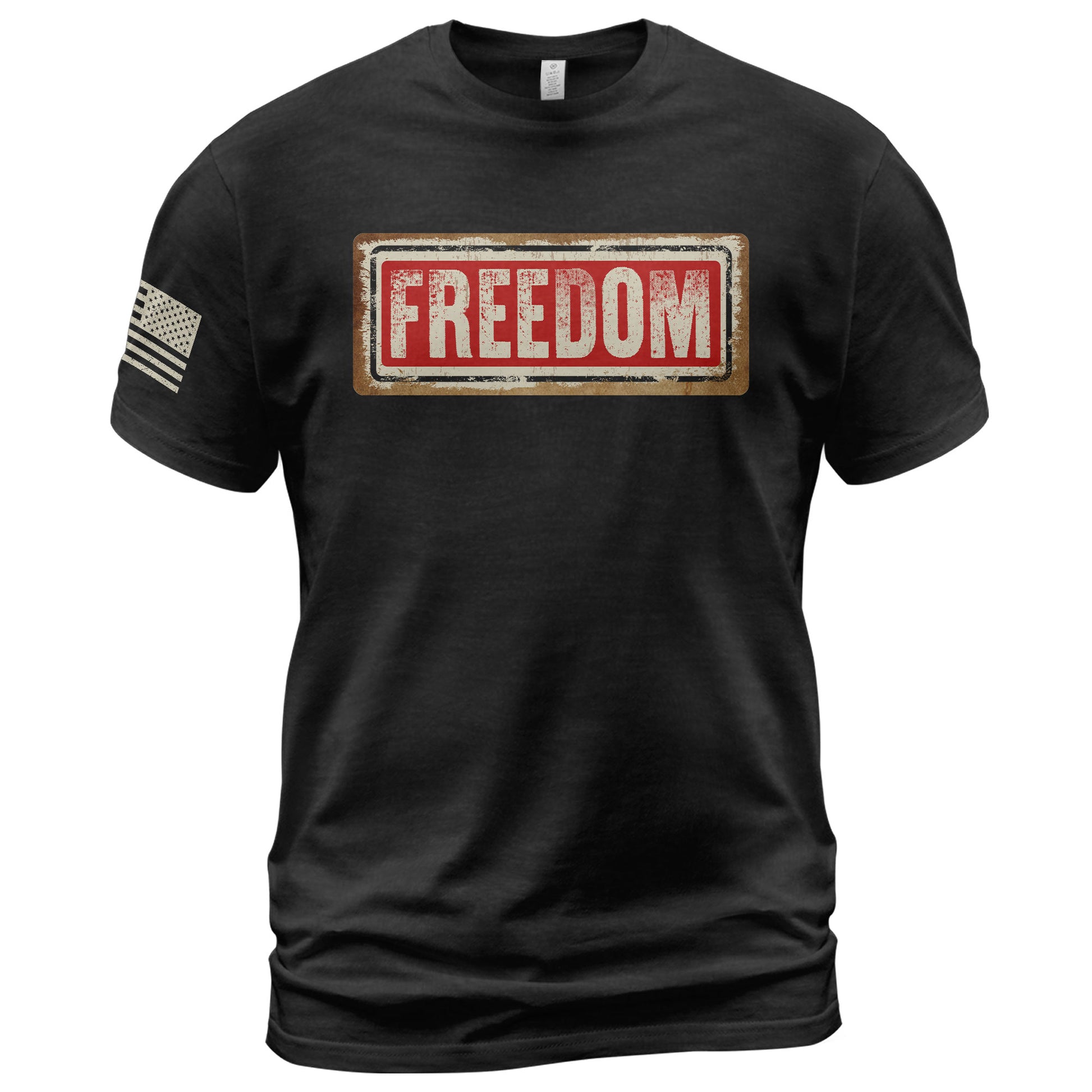 Patriotic T Shirts, Freedom Sign Patriotic Tribute - Freedom Shirts for Men - Rust Field Wear