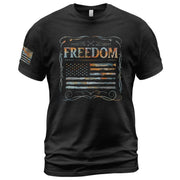 Freedom Shirts for Men, Freedom Rustic Flag Patriotic Tribute - Patriotic T Shirts - Rust Field Wear