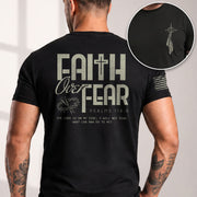 Christian Shirts for Men - Faith Over Fear Psalm 118:6 Crown of Thorns, Christian Tee Shirts - Rust Field Wear