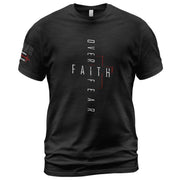 Faith Over Fear Vertical Cross Modern Design, Christian Tee Shirts - Faith Shirts for Men - Rust Field Wear