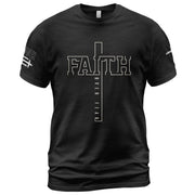 Christian Shirts for Men - Faith Over Fear Bold Cross Typography, Christian Tee Shirts - Rust Field Wear
