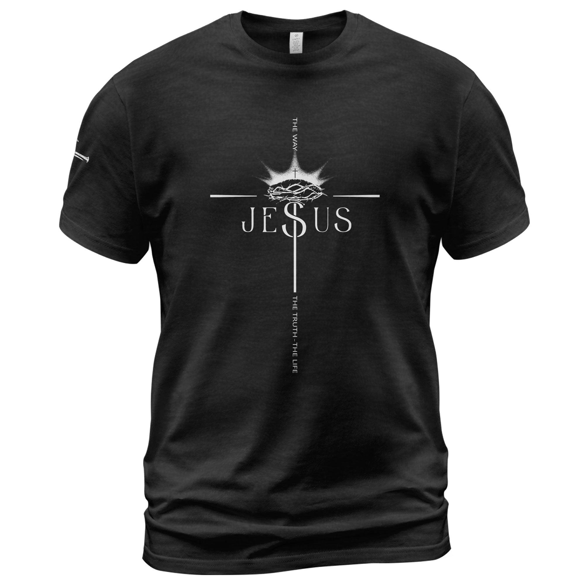 Christian Shirts for Men, Jesus Crown of Thorns Cross The Way, The Truth, The Life - Christian Tee Shirts - Rust Field Wear