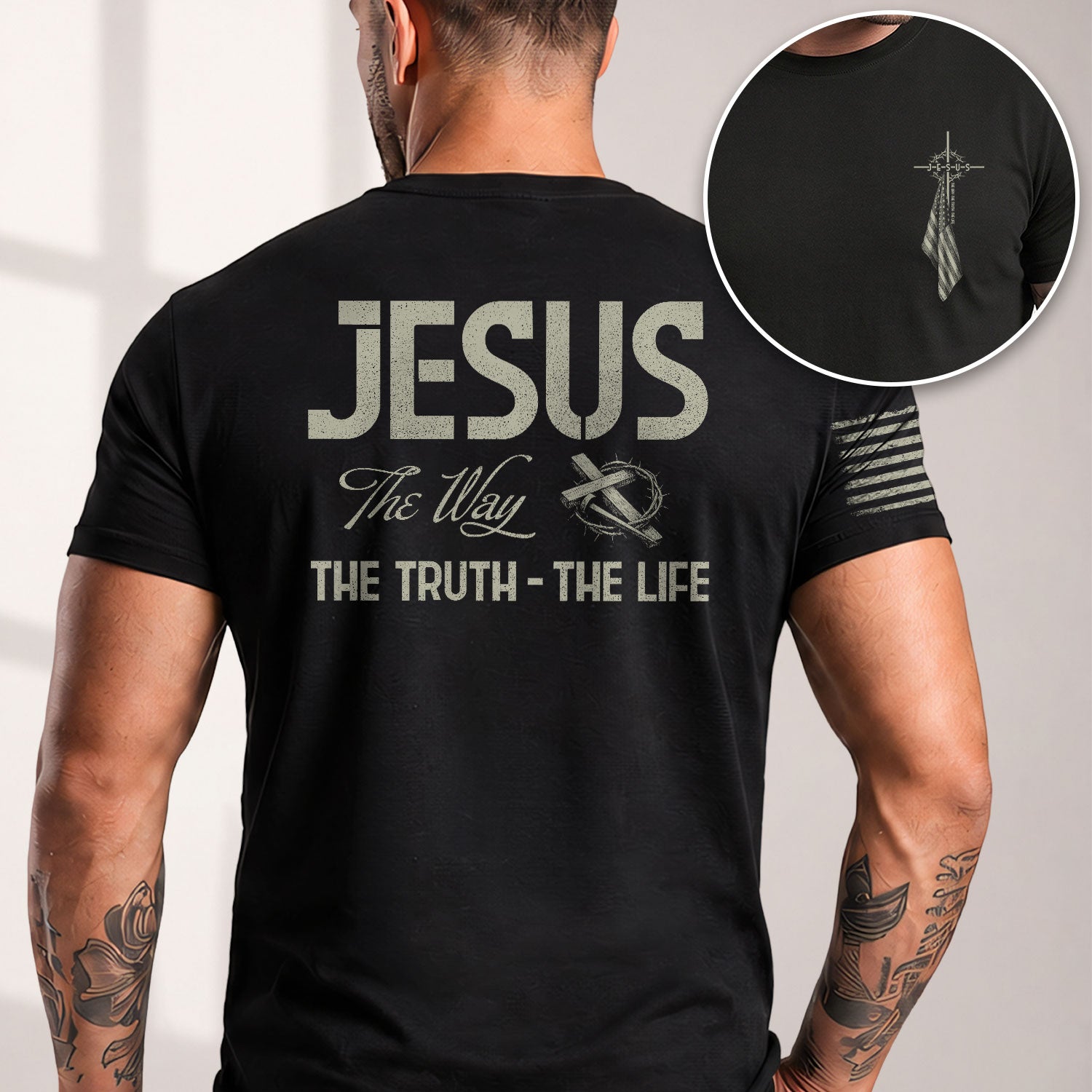 Jesus Cross The Way, The Truth, The Life Christian, Christian Shirts for Men - Christian Tee Shirts - Rust Field Wear