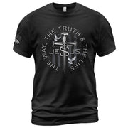 Christian Shirts for Men - Jesus The Way The Truth The Life Nail Cross Dove Christian, Christian Tee Shirts - Rust Field Wear