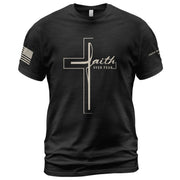 Minimal Cross Faith Over Fear Christian, Christian Tee Shirts - Faith Shirts for Men - Rust Field Wear