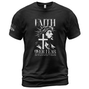 Faith Over Fear Christian Jesus Cross Psalms 118:6 Design - Christian Shirts for Men, Faith Based Christian Tee Shirts - Rust Field Wear